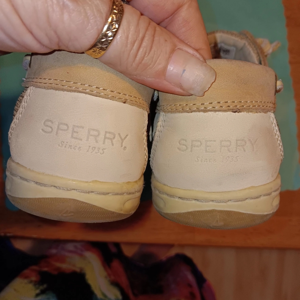 Sperry Billfish Topsider Tan Womens Sz 10 EUC - Picture 9 of 15